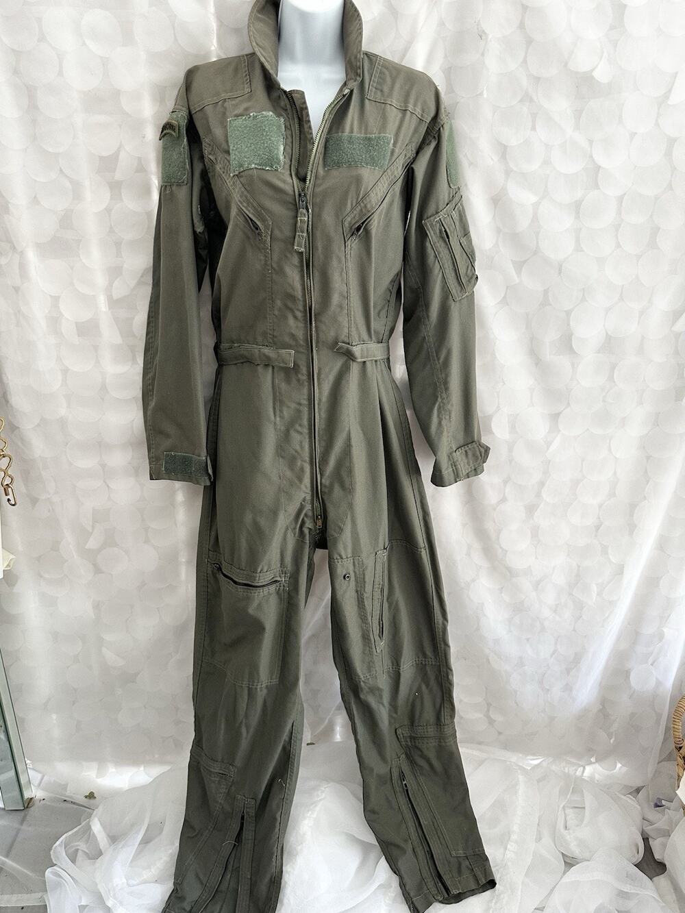 Vtg 90s US Military Men’s 36 Long Cotton Coverall Aviator Flight Jumpsuit Summer